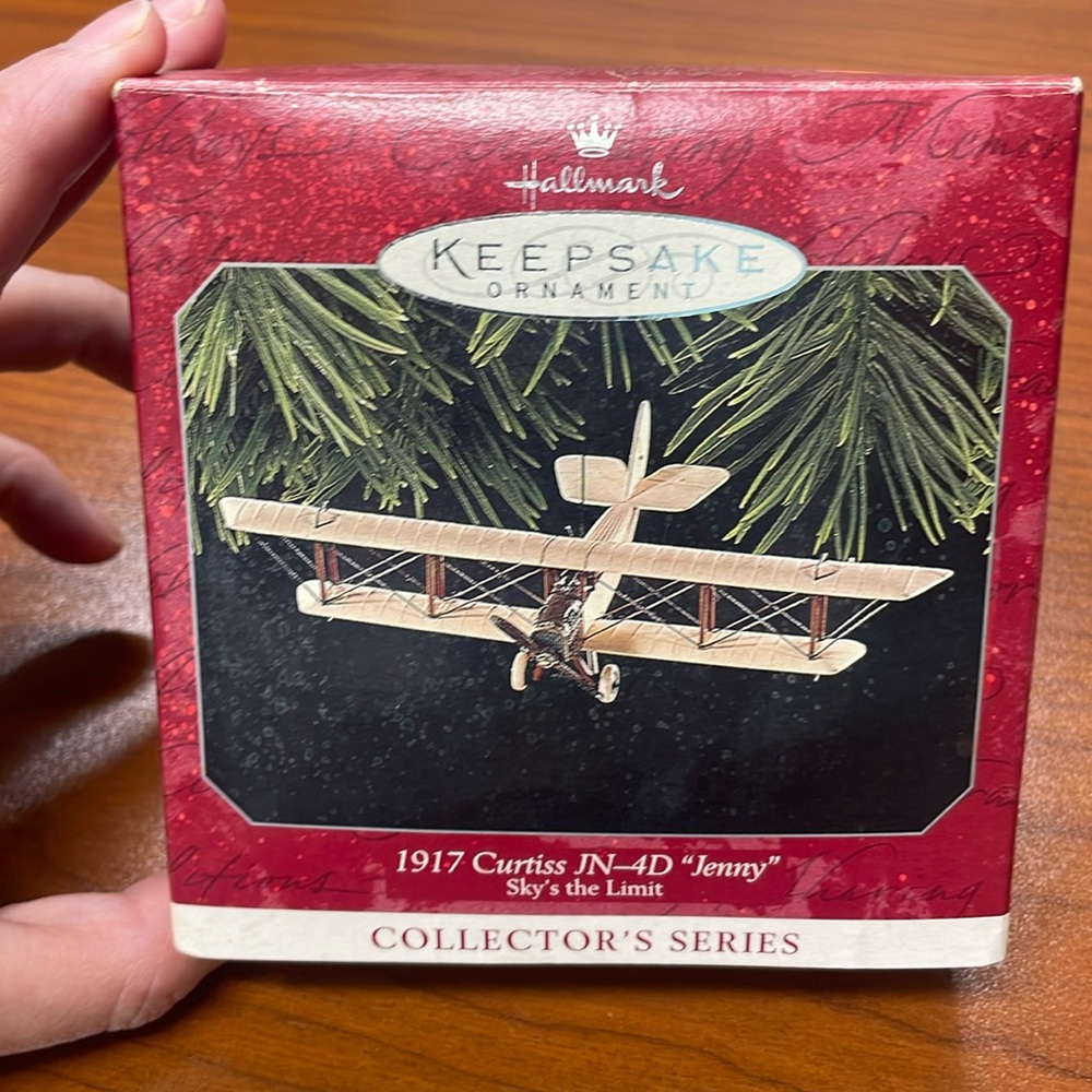 1998 Hallmark collectors series #2 ornament 1917 Curtis’s JN-4D “Jenny” airplane